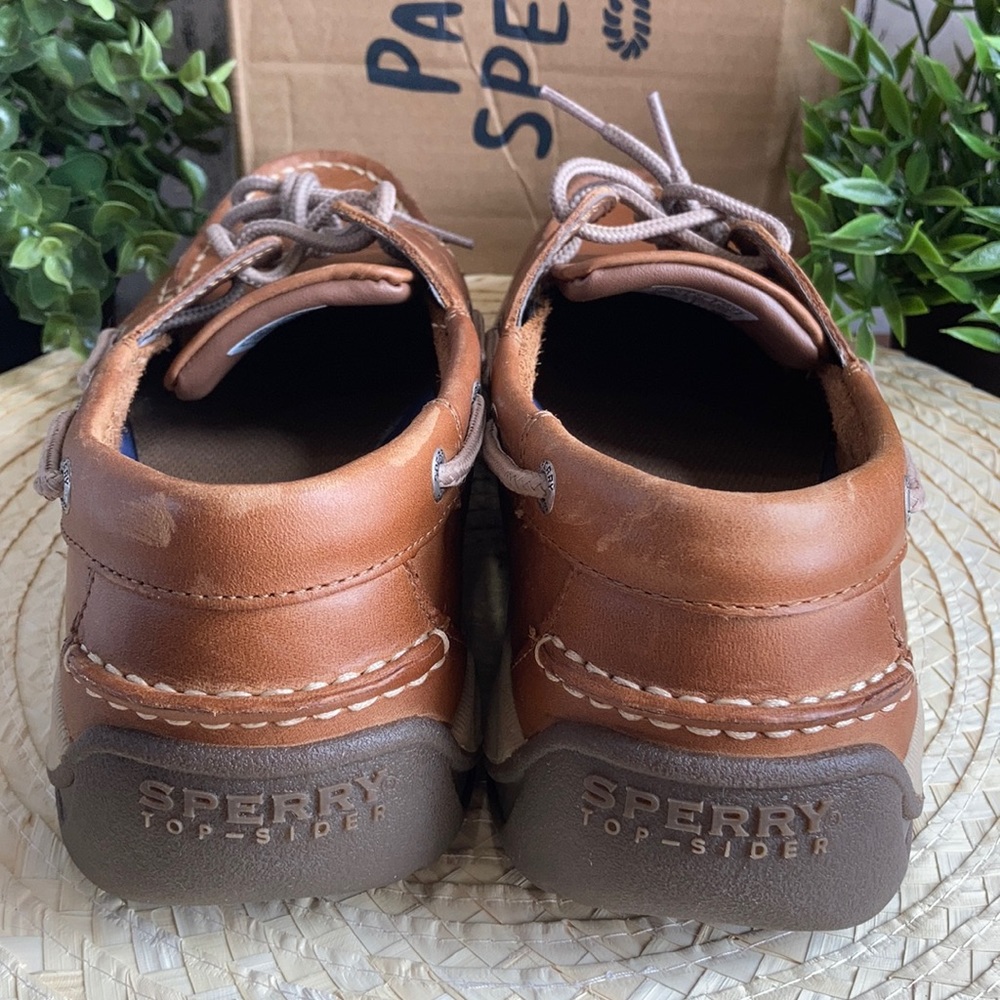 Sperry Men's Intrepid Leather Boat Shoes Tan - Picture 4 of 8